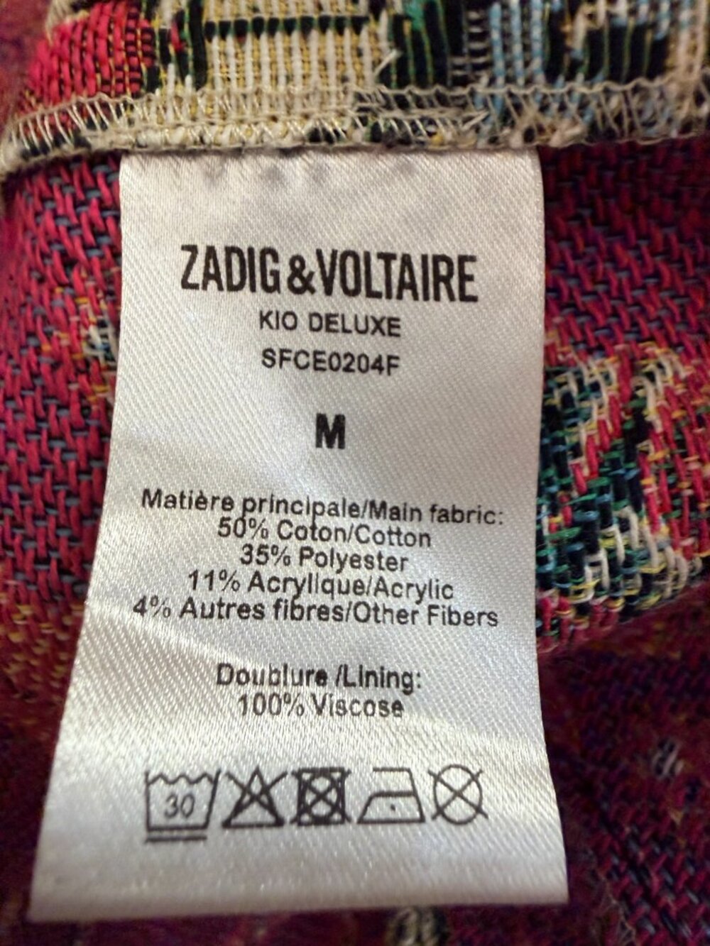 Zadig & Voltaire Kio Deluxe Tapestry Fringe Vest M - Picture 10 of 14